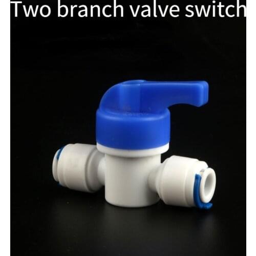 Fit 1/4" 6.35mm OD Tube Tap Shut off Ball Valve POM Quick Fitting Connector For Aquarium RO Water Filter Reverse Osmosis System