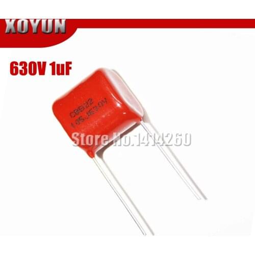 10PCS 630V105J 630V 1UF Pitch 20mm 105 1000NF CBB Polypropylene film capacitor