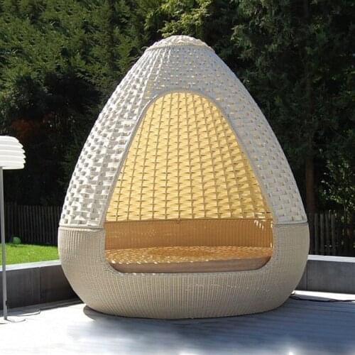 Freeshipping Lounger Outdoor Rattan Sofa Lying Bed Balcony Villa Outdoor PU Rattan Chairs