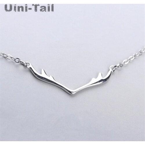 Christmas gift 925 sterling silver small antler necklace wholesale fashion flow high quality birthday gift anti-allergy