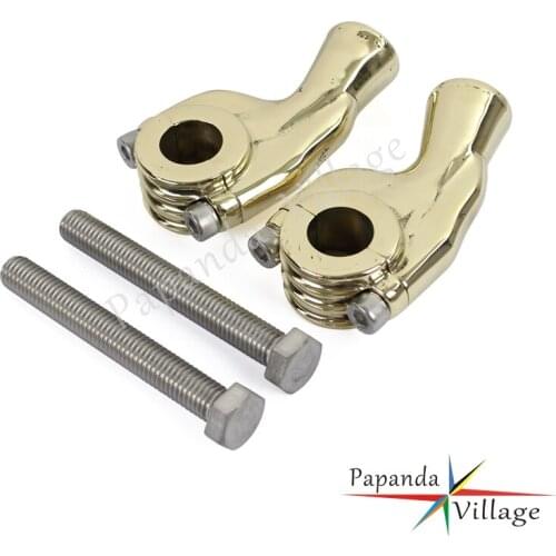 Papanda Motorcycle Brass Handlebar Raiser Mount 25mm Handle Bar Clamp For Harley Bobber Chopper Springer 1" HandleBars