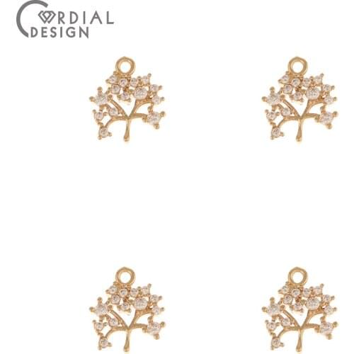 Cordial Design 50Pcs 11*12MM Earrings Making/DIY Charms/CZ Pendant/Jewelry Accessories/Hand Made/Jewelry Findings & Components