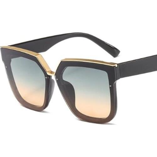 2020 Vintage Green orange Gradient Square Sunglasses PC Shades for women luxury brand trends sun glasses retro Occhiali da sole