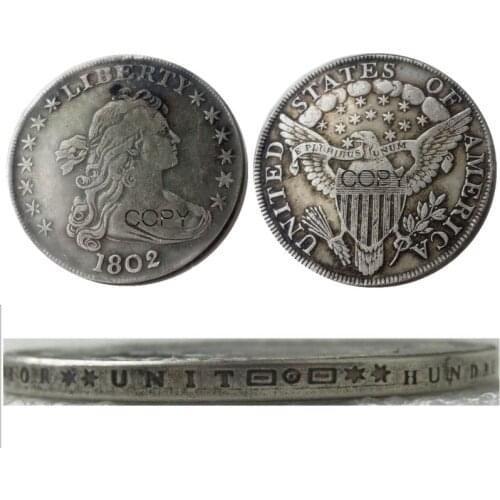 US 1802 Draped Bust Dollar Silver Plated Copy Coin