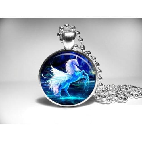Steampunk handmade Movie Unicorn pendant.1pcs/lot bronze or steel Glass Pendant jewelry with necklace vintage 2017 animal mens
