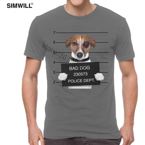 Funny Jack Russell Terrier T-Shirt for Men Cute Cotton Bag Dog T Shirt Unique Design Summer Short Sleeves Graphic Puppy Tees