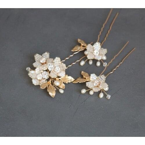 Jonnafe Handmade Freshwater Pearls Hair Pins Bridal Jewelry Flower Wedding Headpiece Women Hair Accessories