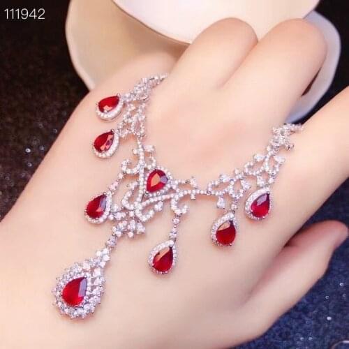 Classic Style Ruby Pendant 925 Silver Womens Pendant, Exclusive Boutique, Elegant Atmosphere
