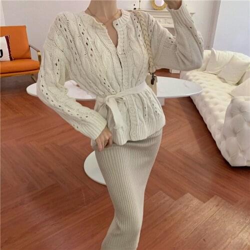 New Woman Sweaters Cardigan Autumn Winter Long Sleeve Loose Knitwear Lace Up Tunic Casual Sweaters Streetwear Casual Clothes