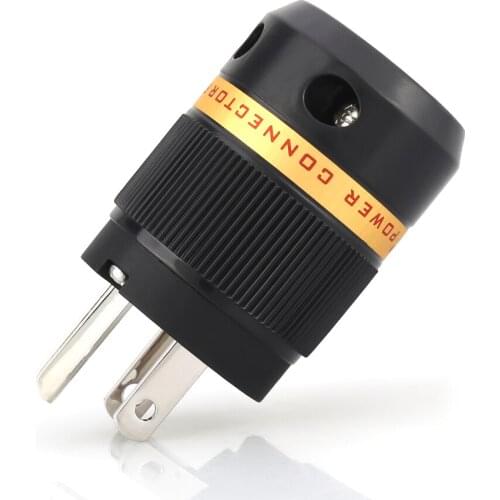 1pcs viborg VM-501(R) pure copper Rhodium plated US Male AC power plug for DIY power cable extension adapter