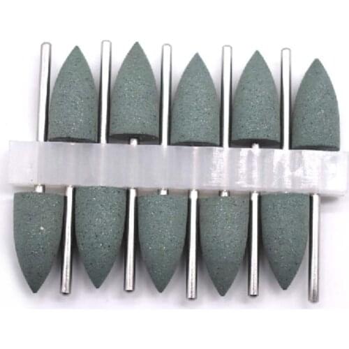 10pcs Silicone Rubber Dental Polisher Grinders Drill Bits for Oral Intial Resin Base Hidden Denture Polishing Burs #410