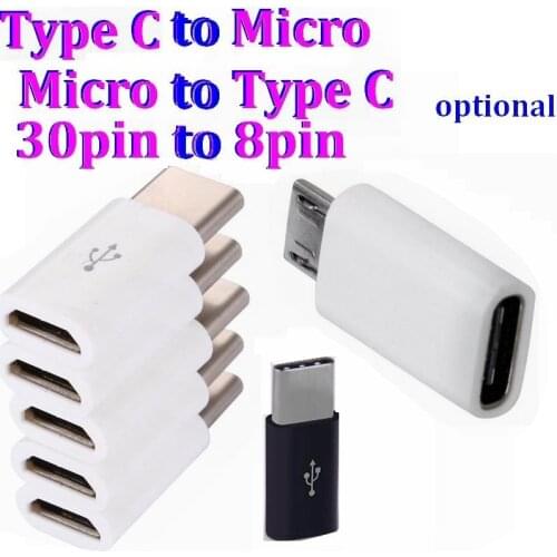 2000pcs Micro USB Female to 8 pin Male to usb 3.1 type C Connector Converter Adapter For MacBook oneplus 2 xiaomi nokia N1