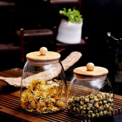 3pcs Transparent Glass Tea Canisters Storage JarSealed Food Storage Container Coffee Beans Grains Candy Nuts Orgnizer