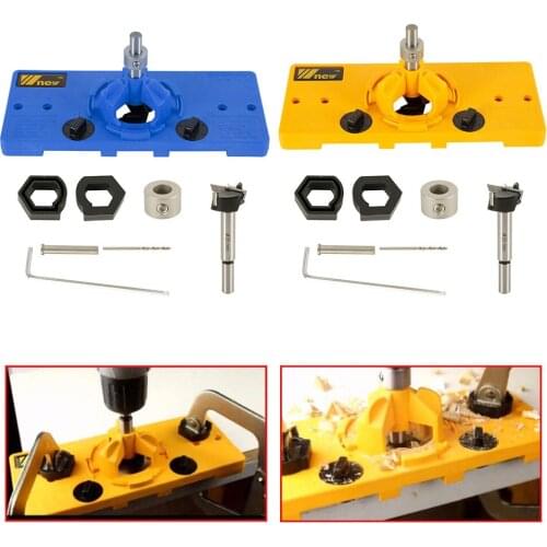 35 mm Concealed Hinge Jig kit Cup Style Hole Drill Woodworking DIY Tools Wood Cutter Carpenter Door Hole Template Hand Tool Set