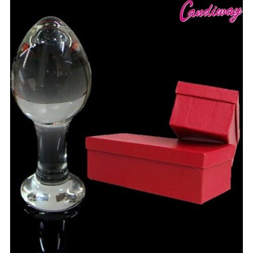 Big head crystal anal butt plug pyrex glass dildo sex toys for women men gay female male adult masturbation products