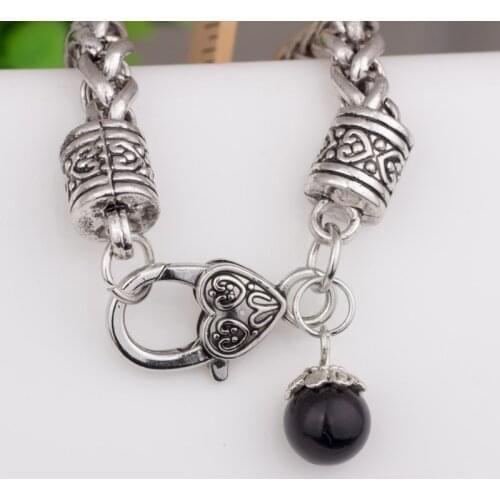 Black pearl Beads Bracelet ancient basket chain for Women Jewelry Charm Wristbands B105