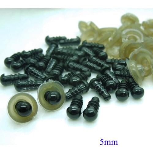 5mm Black Safety Eyes / Plastic Doll eyes Handmade Accessories For Bear Doll Animal Puppet Making - 100 pairs/lot