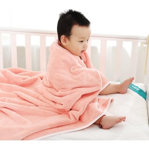 Baby Blanket Newborn Thermal Soft Fleece Solid Color Blanket Winter Bedding Set Cotton Quilt Infant Bedding Swaddle Wrap