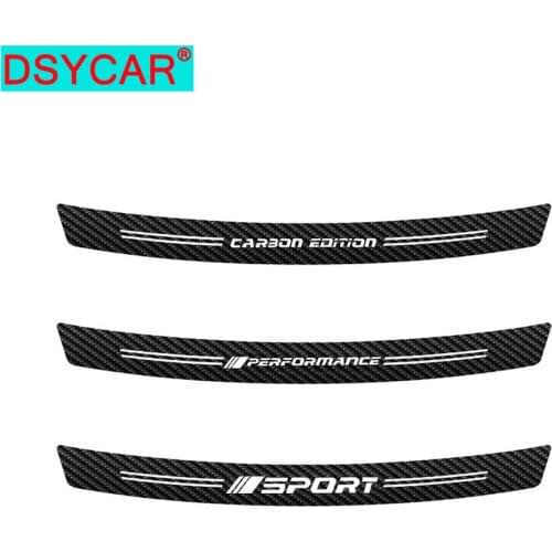 DSYCAR 1Pcs Car Styling Rear bumper Trunk Edge Protector Guard Trim 5D Carbon Fibre Vinyl Decal stickers for BMW All Series