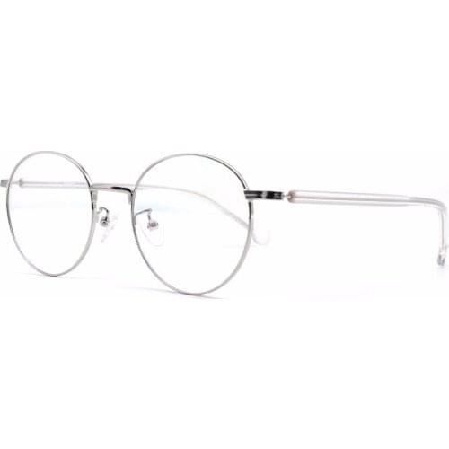 HKUCO Silver color Metal frame Clear Lens Eyewear Glasses
