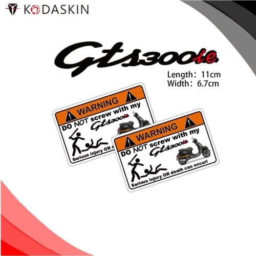KODASKIN Motorcycle Cheap 2D Creative Warning Sticker Decal for Vespa GTS300ie