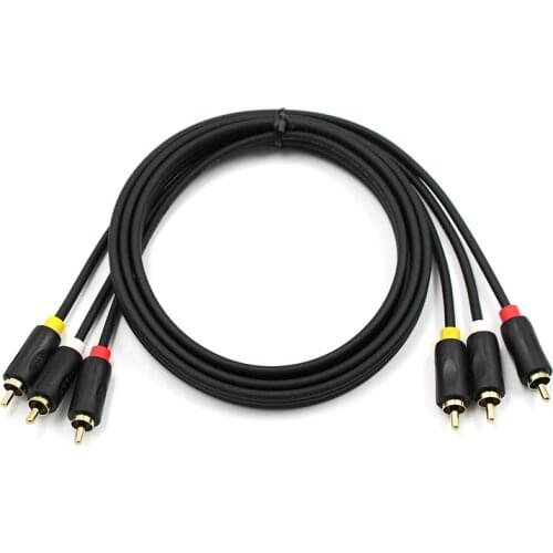 3RCA to 3RCA AV Audio VIdeo Cable 3 RCA Composite Male to Male Cable 1.5M/5FT Gold Plated For Video DVD CD Player