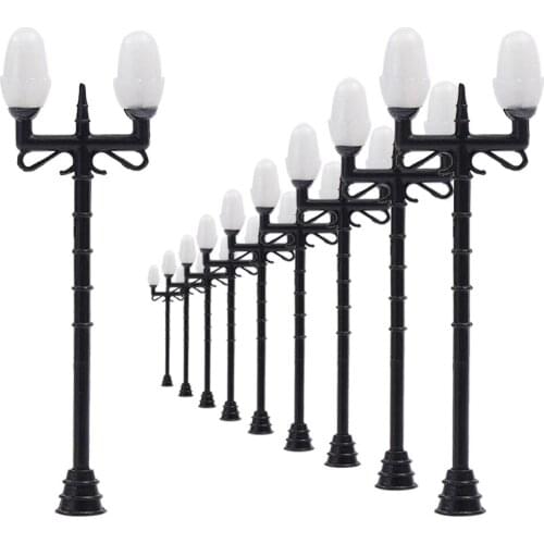 LNH35 10pcs Model Railway Lamppost lamps Street Lights HO OO TT Scale LEDs NEW