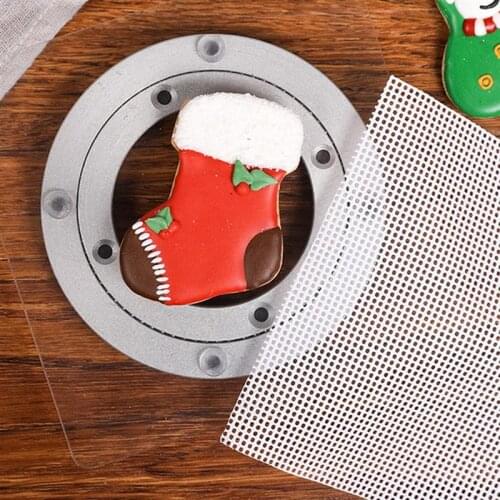 Metal Cake Plate Turntable Rotating Anti-Skid Round Cake Stand Decorating Rotary With 6 Scriber Needles DIY Cake Baking Tools