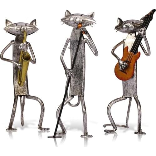 [MGT]Creative metal wrought iron band cat decoration modern home living room study decoration crafts furnishings