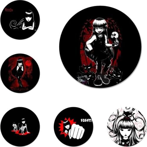Cartoon Emily The Strange Icons Pins Badge Decoration Brooches Metal Badges For Backpack Decoration