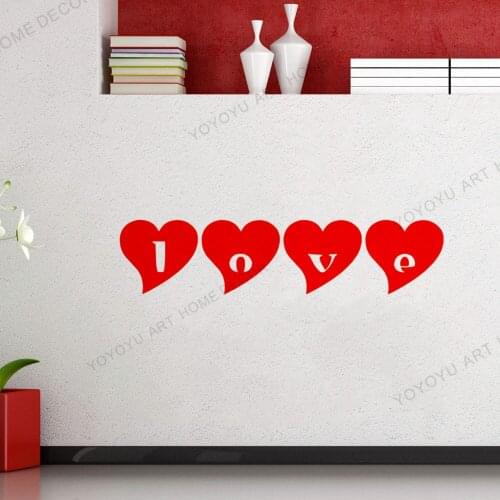 Wall Vinyl Decal Love Words in Hearts Symbols Of Love Teenage Room Modern Sketch Mordern Home Office Wallpaper Mural JC304