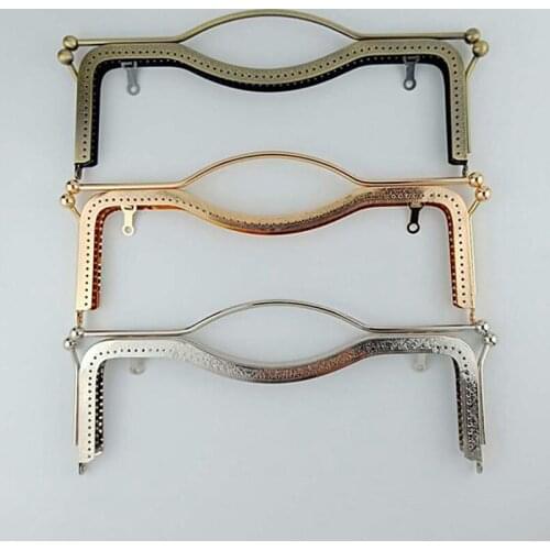 New Hot 1pc Coin Purse Bag Kiss Clasp Lock Metal Arch Frame Hand DIY Craft 27cm Bag Parts Accessories