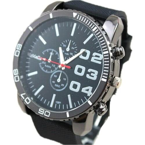 New design men sports big head watch silicone band precise quartz analog clock casual women fashion womage military wristwatches