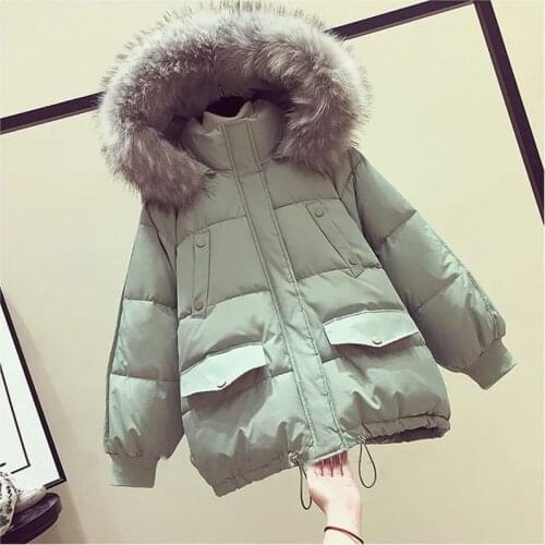 Large Size Parka Women Jacket 2021 New Winter Down Coton Jacket Hooded Big Fur Collar Female Parkas Thick Cotton Padded Outwear