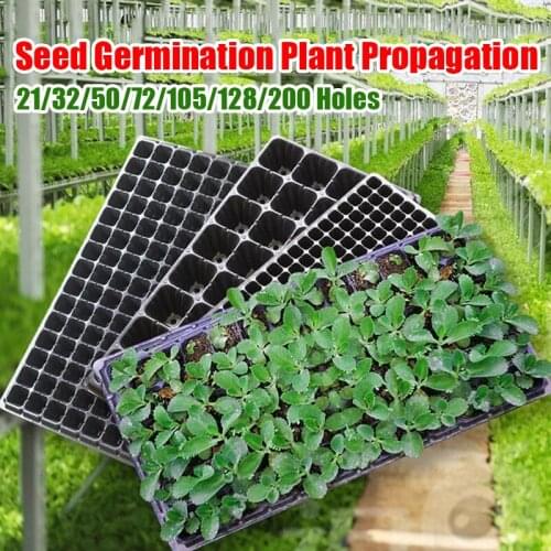 Plastic Cells Seedling Starter Tray Extra Strength Seed Germination Plant Flower Pots Nursery Grow Box Propagation Elements