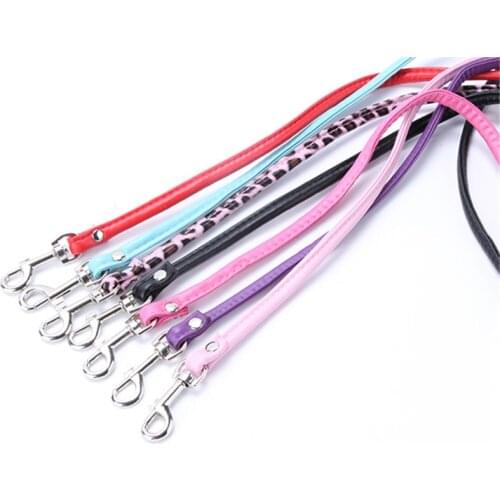 Pet Cat Puppy Dogs Leash Long Smooth PU Leather Leashes Solid Color Dog Walker Dog Girl Boy Leashes Pink Blue Red Black