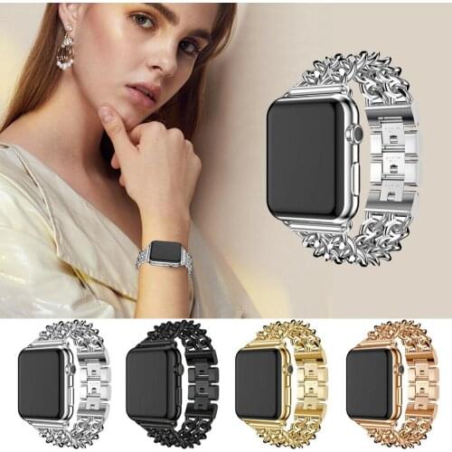 Stainless Steel Strap for Apple Watch 6 5 44mm 40mm Band Metal Link Bracelet IWatch Strap for Apple Watch Series 1 2 3 42mm 38mm