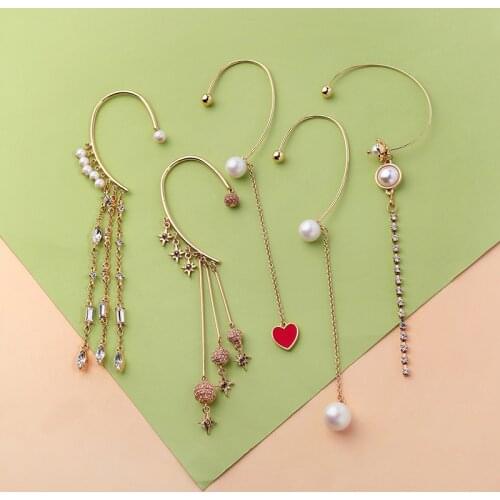 1 Pcs Boho Feather Tassel Long Ear Hook Earring Hot Sale Fashion For Women Girl Dress Jewelry No Ear Hole Ear Cuffs Clip Earring