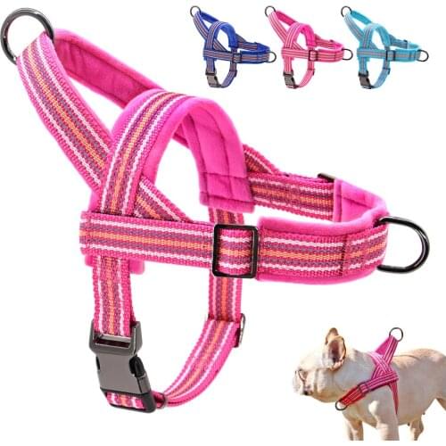 No Pull Pet Dog Harness Reflective Nylon Dog Harness Soft Padded Dogs Harnesses For Small Medium Large Dogs Adjustable Pets Vest