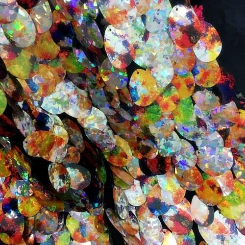 Symphony DIAMOND BLING laser Embroidery Sequin Fabric for patchwork Designer DIY Dress Mesh Sequins Fabric Tissus Au Metre