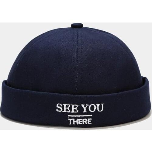 LDSLYJR Vintage Docker Cap Brimless Hat Breathable Beanie Hats Cotton Adjustable see you Landlord Sailor Cap Men and Women 41