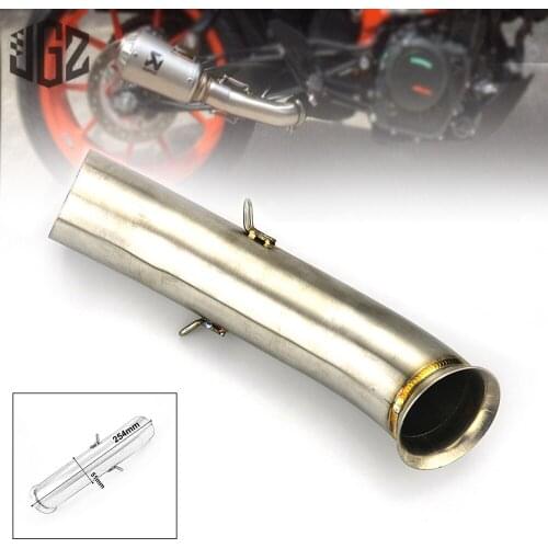 Motorcycle Stainless Steel Exhaust Pipe Slip-on Muffler Middle Connect Escape Link Pipe For KTM DUKE 250 390 RC390 2017 - 2019