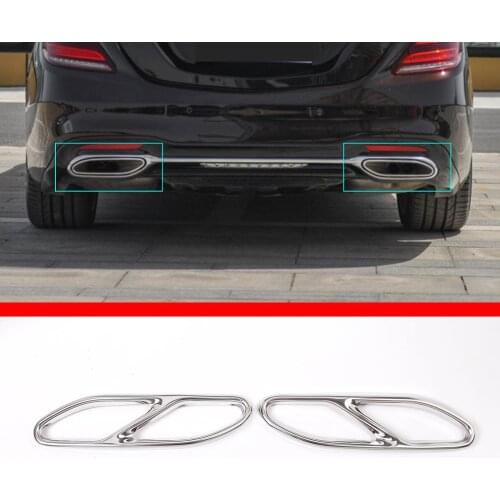 For Mercedes Benz S Class W222 2018-2019 304 Stainless Steel Exhaust Headers Exhaust Tips Muffler Pipe Exterior Car Accessories