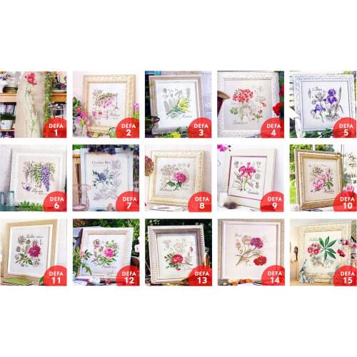 Flower Still Life Print Cross Stitch Home Hand Embroidery DEFA1-15 Beautiful Flowers Fishxx New Products Milky Cloth 14CT Kit