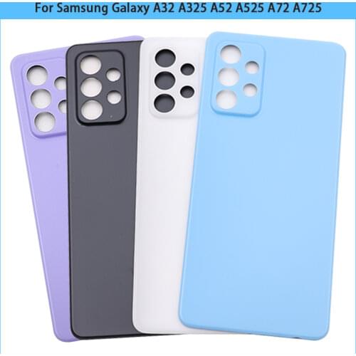 New For Samsung Galaxy A32 A325 A52 A525 A72 A725 Plastic Battery Back Cover Rear Door Housing Case Camera Glass Lens Replace