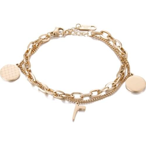 ONYSS Fashion 14k Gold Link Chain Charm Bracelets for Women Gift 2021 Trendy