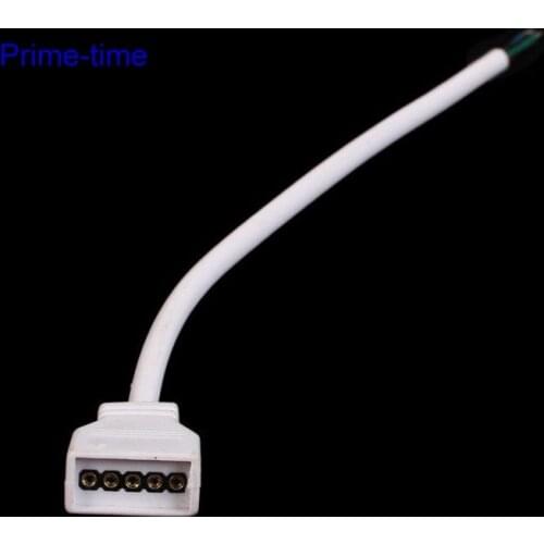 10pcs 5PIN Female Connector with 15cm Cable/Wire White LED Connectors For 5050SMD RGBW or RGBWW LED Strips