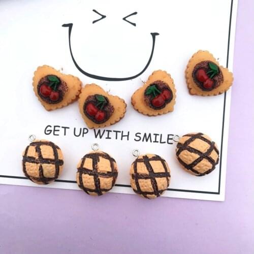 10pcs kawaii Flat back resin Chocolate bread charms Jewelry necklace pendant keychain charms for earring DIY decoration gift