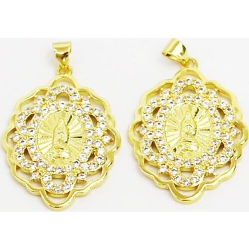 10 Pcs Gold Jesus zircon Pendant Zircon gold pendant Jewelry Necklace Accessories New design pendant 51600