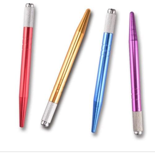 100pcs Microblading Needles Pen Permanent Makeup Eyebrow Lips Embroidery Machine Manual Tattoo Tools Mix Colors